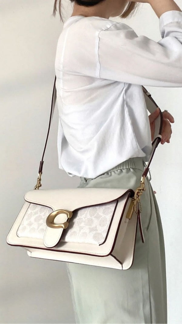 C-Inspired Tabby Shoulder Bag With Box (White)