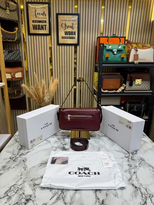 C-inspired Etta Flap Crossbody Bag With Box And Dust Bag (Maroon)