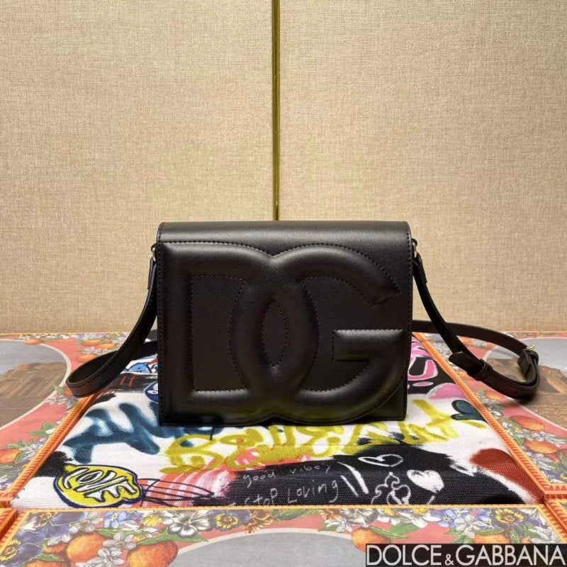 D&G Lacquered Bag Mini DG Logo (Black)