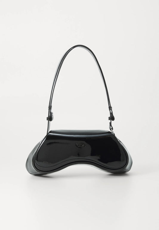 Diesel Inspired Play Play Glossy Shoulder Bag With Box And Dust Bag Including Carry Bag (Black)
