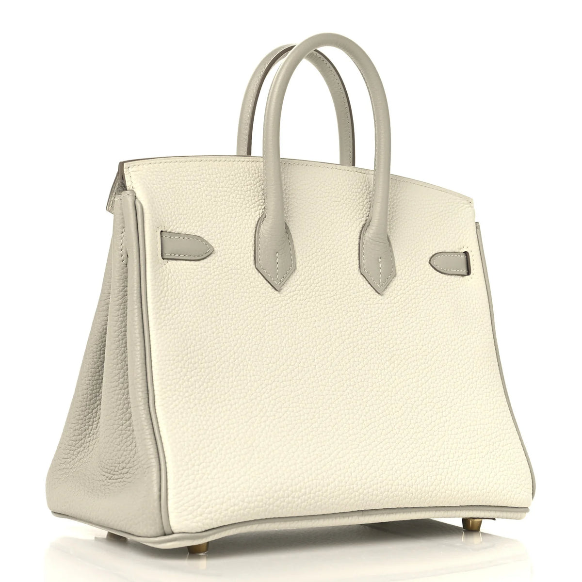 H-Inspired Birkin Style 25 Pebbled Leather Tote Bag With Magnetic Box And Dust Bag (Orchid)