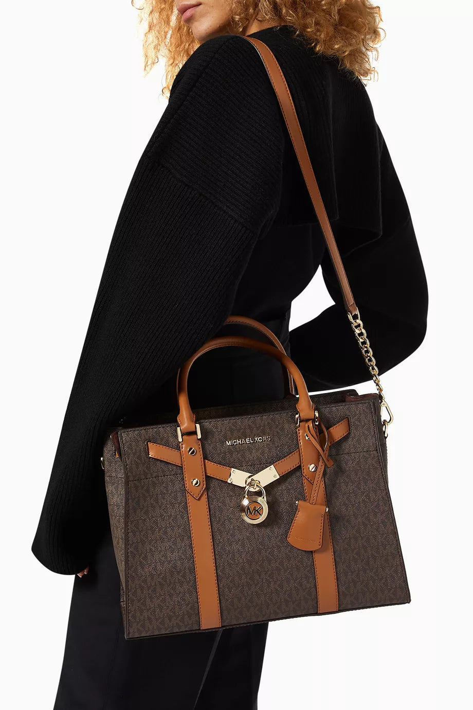 MK-Inspired Hamilton Handbag With Dust Bag (Brown)