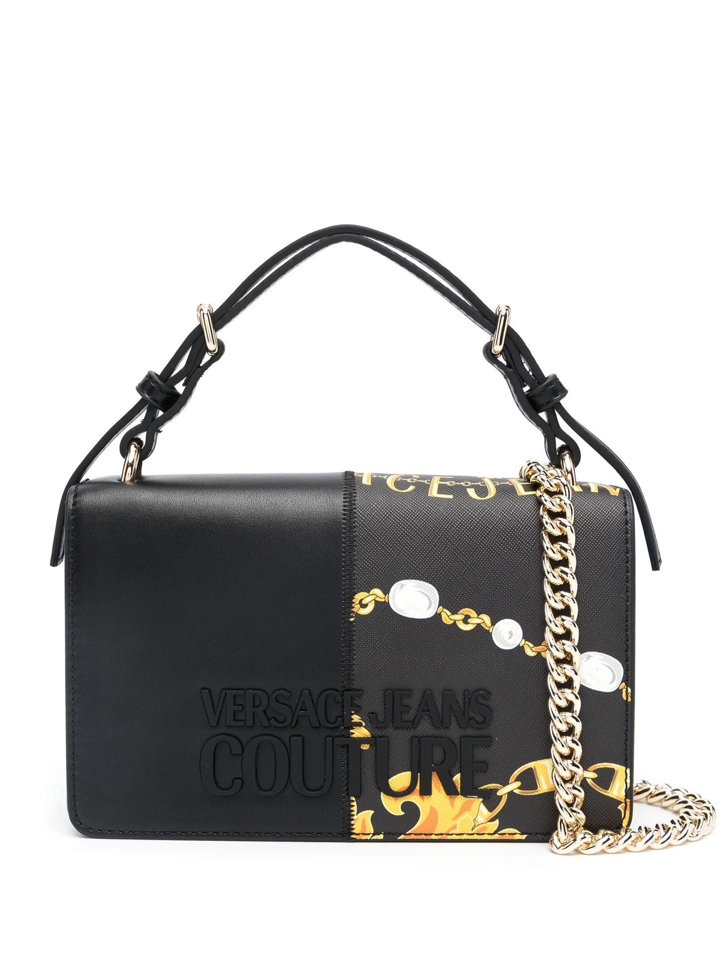 V-Inspired Jeans Couture Baroque Chain Shoulder Bag With Dust Bag (Black)