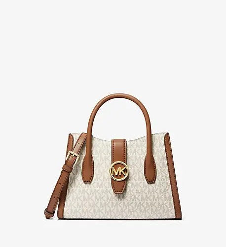 MK-Inspired Gabby Signature Satchel Bag With Dust Bag (Beige)