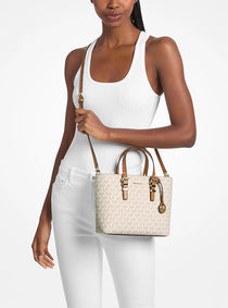 MK-Inspired Emma Signature MK Satchel Tote With Shoulder Strap With Box And Dust Bag (Beige)