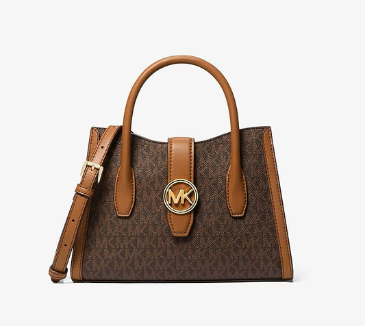 MK-inspired Gabby Signature Satchel Bag With Dust Bag (Brown)