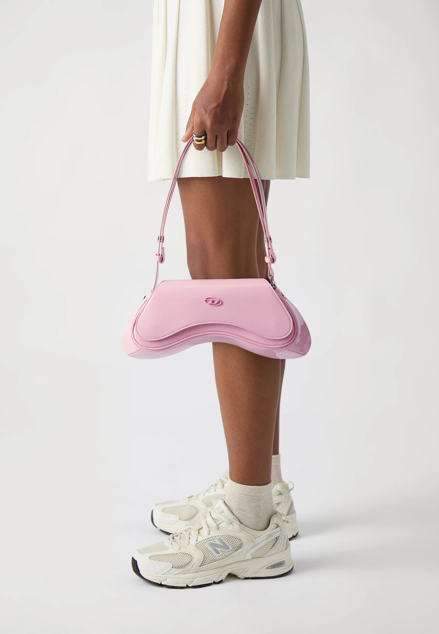 Diesel Inspired Play Play Glossy Shoulder Bag With Box And Dust Bag Including Carry Bag (Pink)