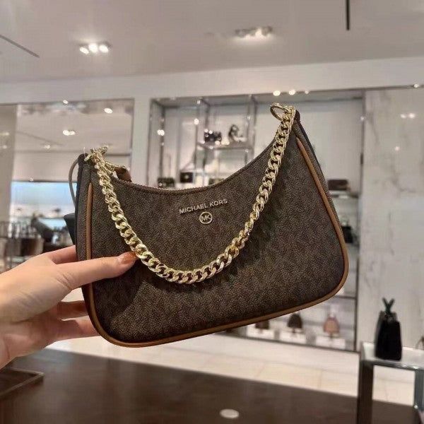 MK-inspired Charm Sling Bag With Box And Dust Bag (Brown)
