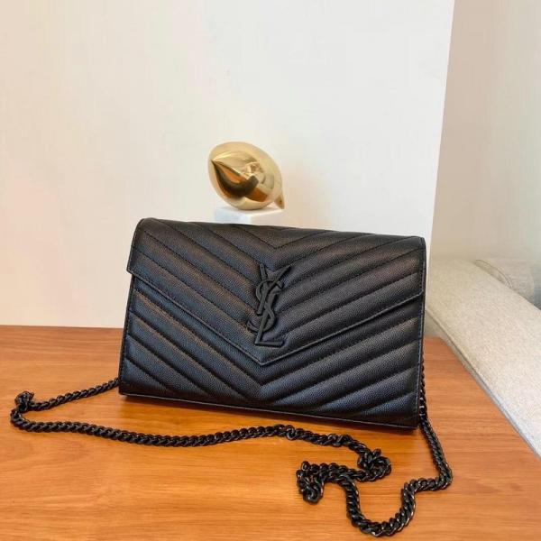 YSL-Inspired chain Sling Bag (Black)