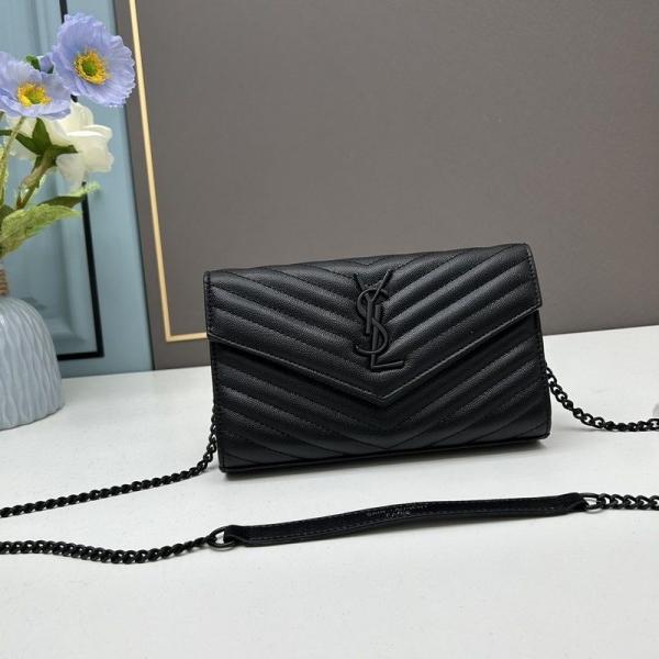 YSL-Inspired chain Sling Bag (Black)