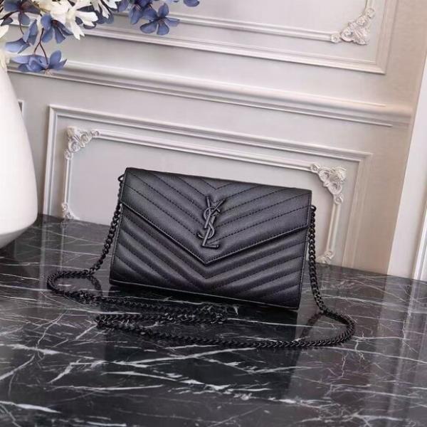 YSL-Inspired chain Sling Bag (Black)