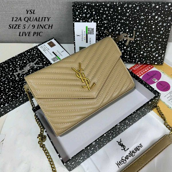 YSL-Inspired chain Sling Bag (Beige)