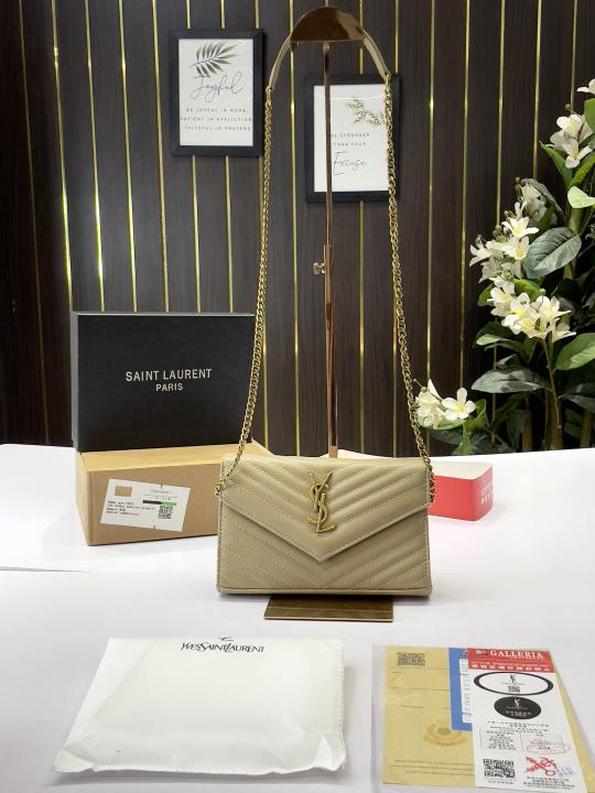 YSL-Inspired chain Sling Bag (Beige)