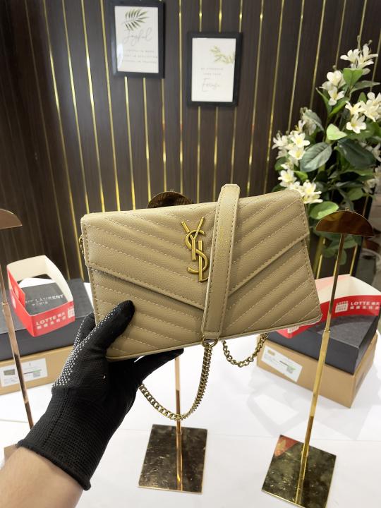 YSL-Inspired chain Sling Bag (Beige)