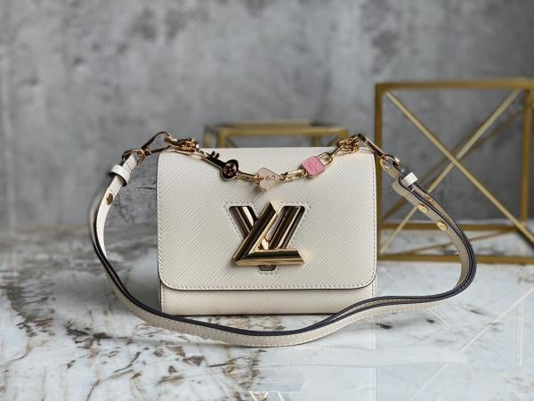LV-Inspired Twist MM Shoulder Bag With Double Box