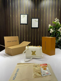 LV-Inspired Twist MM Shoulder Bag With Double Box