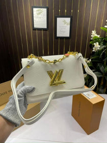 LV-Inspired Twist MM Shoulder Bag With Double Box