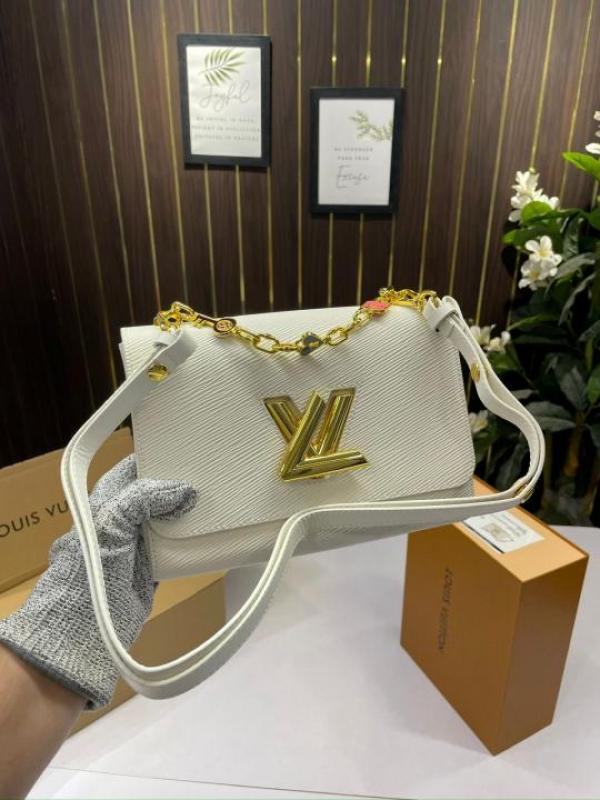 LV-Inspired Twist MM Shoulder Bag With Double Box
