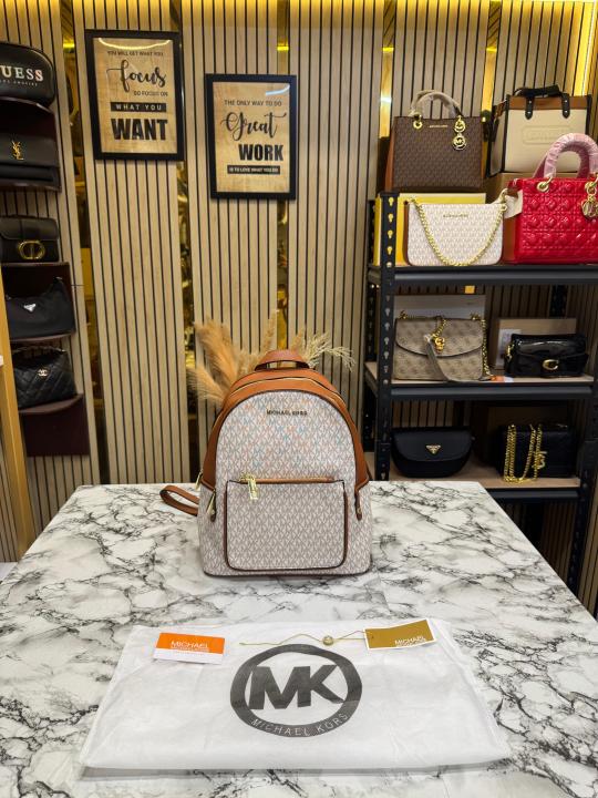 MK-Inspired Adina Backpack With Dust Bag Premium Quality (Beige) Secondary image