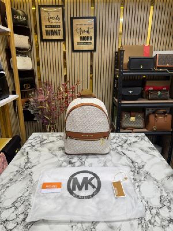 Mk-Inspired Kenley Backpack Premium Quality With Dust Bag (Beige)