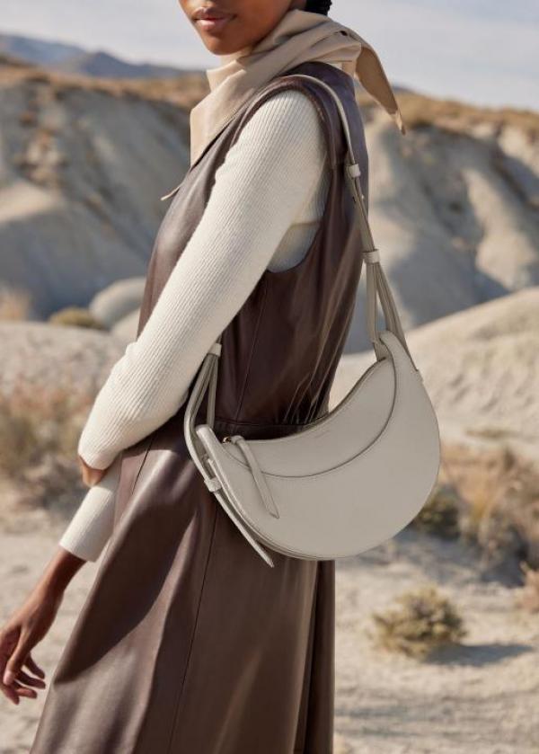 Polene Numero Inspired Dix Leather Shoulder Bag With Box And Dust Bag (White)