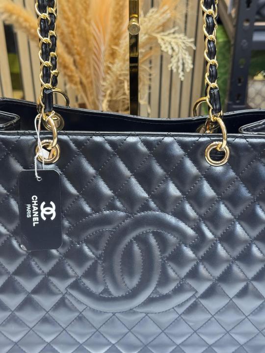 Chanel-inspired Quilted CC Chain Tote Bag With Dust Bag Black Secondary image