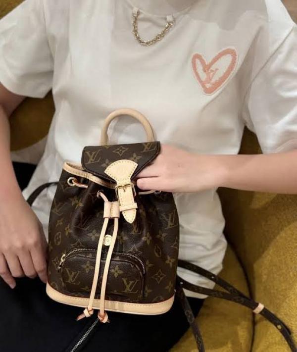 LV-Inspired Mini Backpack Box (Brown Flower)