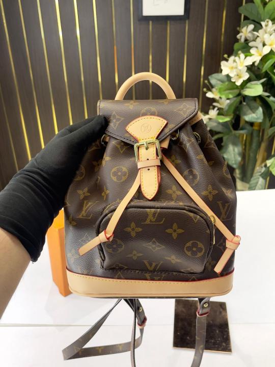 LV-Inspired Mini Backpack Box (Brown Flower)