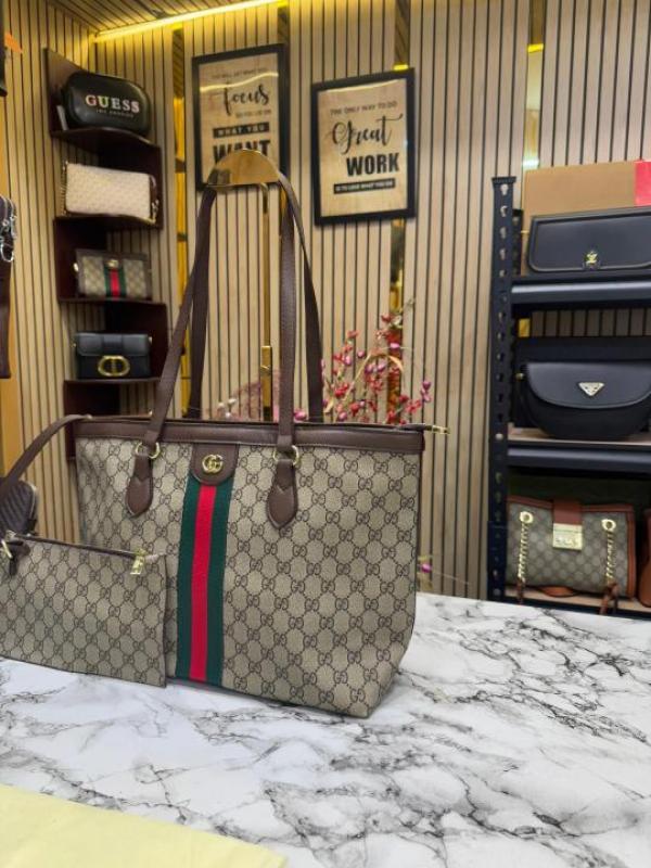 G-INSPIRED GG SUPREME WITH MATCHING WALLET AND DUST BAG_(BROWN)