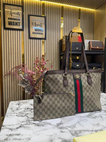G-INSPIRED GG SUPREME WITH MATCHING WALLET AND DUST BAG_(BROWN)
