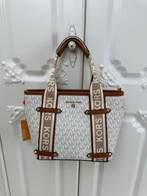 MK-Inspired Maeve Medium Size tote bag with dust bag (white-brown)
