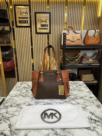 MK-inspired Voyager Premium Quality Tote Bag With Dust Bag (Coffee Brown)