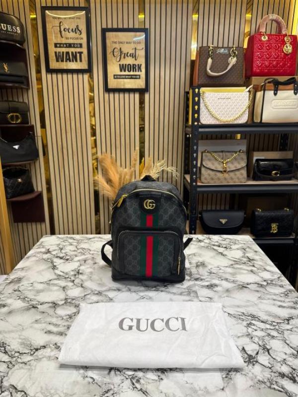 G-inspired Ophidia GG Printed Backpack With Dust Bag (Black)