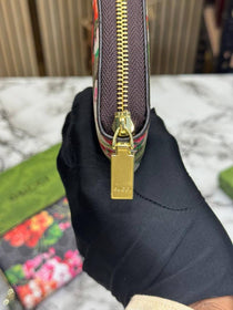 G-inspired Floral Monogram Zip Around Long Wallet With Box (Brown)