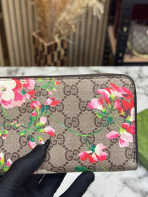 G-inspired Floral Monogram Zip Around Long Wallet With Box (Brown)