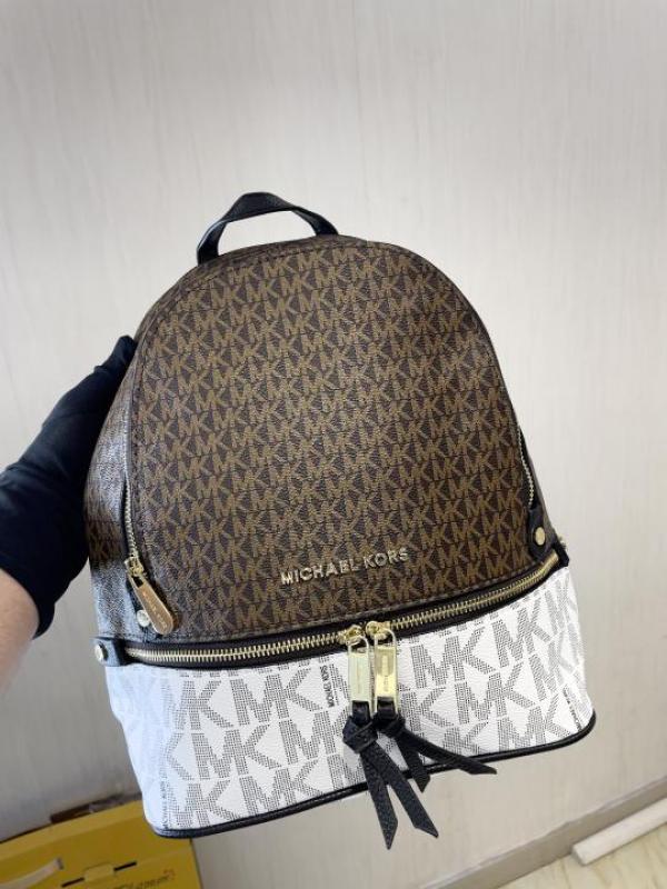 MK-Inspired Rhea backpack double zipper with Dust Bag (Coffee black) Secondary image
