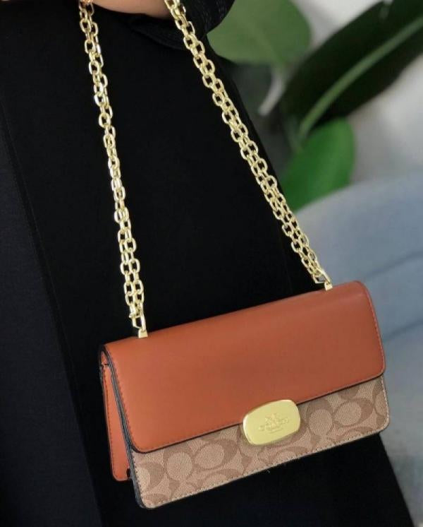 C-Inspired Eliza Flap Crossbody Bag (Brown)
