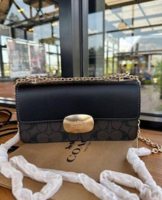 C-Inspired Eliza Flap Crossbody Bag (Black)