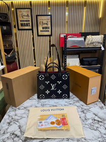 LV-Inspired On The Go PM Bi-colour With Double Box And Dust Bag (Black)