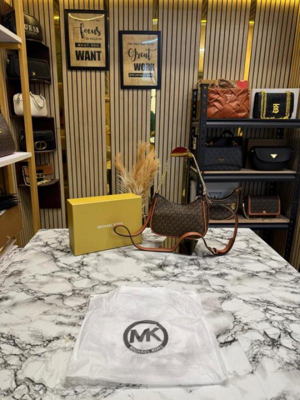 MK-inspired Charm Sling Bag With Box And Dust Bag (Brown)