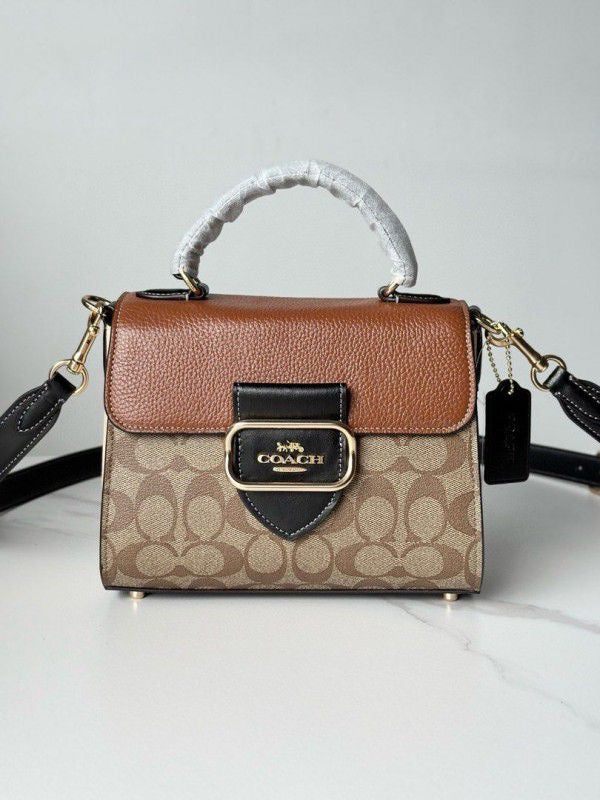 C-Inspired Morgan Top Handle Bag With Box (Brown)