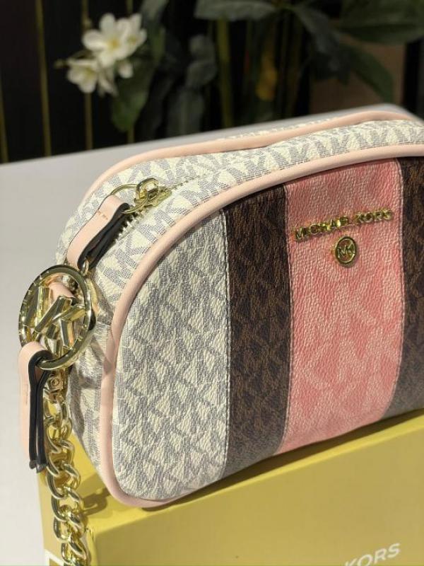 MK-Inspired Oval Crossbody Bag (Pink)