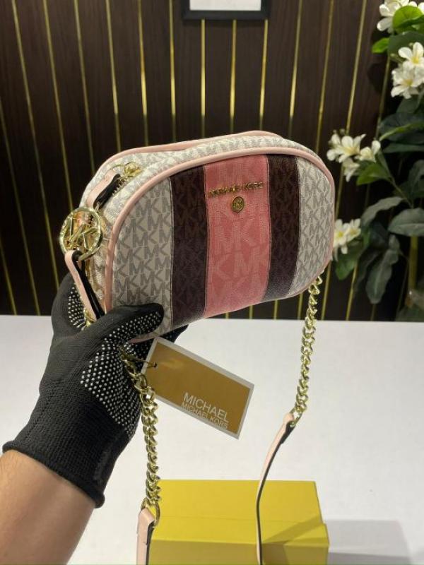 MK-Inspired Oval Crossbody Bag (Pink)