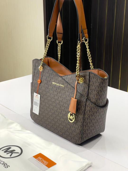 MK-Inspired jet set travel Tote Bag with Dust Bag (Coffee Brown) Secondary image