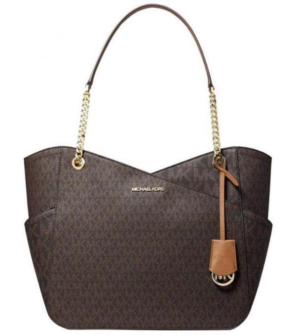 MK-Inspired jet set travel Tote Bag with Dust Bag (Coffee Brown) Main image