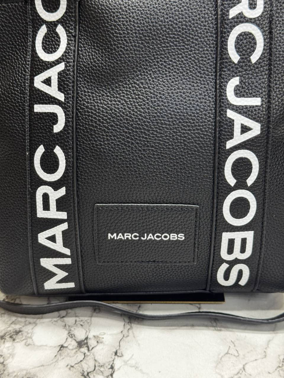 Marc Jacobs-Inspired Wisteria Small Leather Tote Bag With Dust Bag (Black)