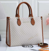 MK-Inspired Signature Tote Bag With Dust Bag (Beige Brown)
