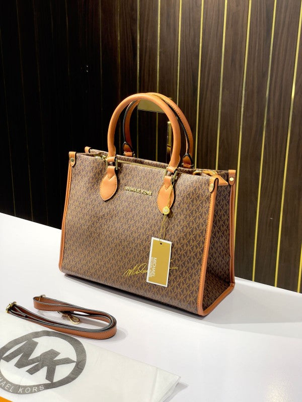 MK-Inspired Signature Tote Bag With Dust Bag (Coffee Brown)