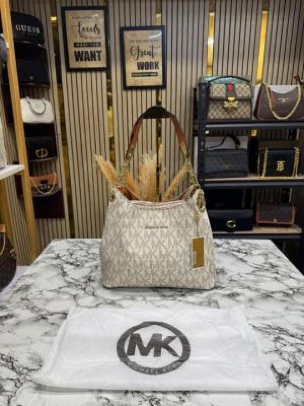 MK-Inspired Fulton Handbag With Dust Bag (Beige)