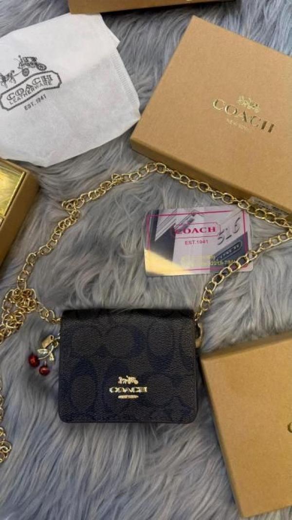 C-Inspired Mini Chain Wallet With Box (Coffee)